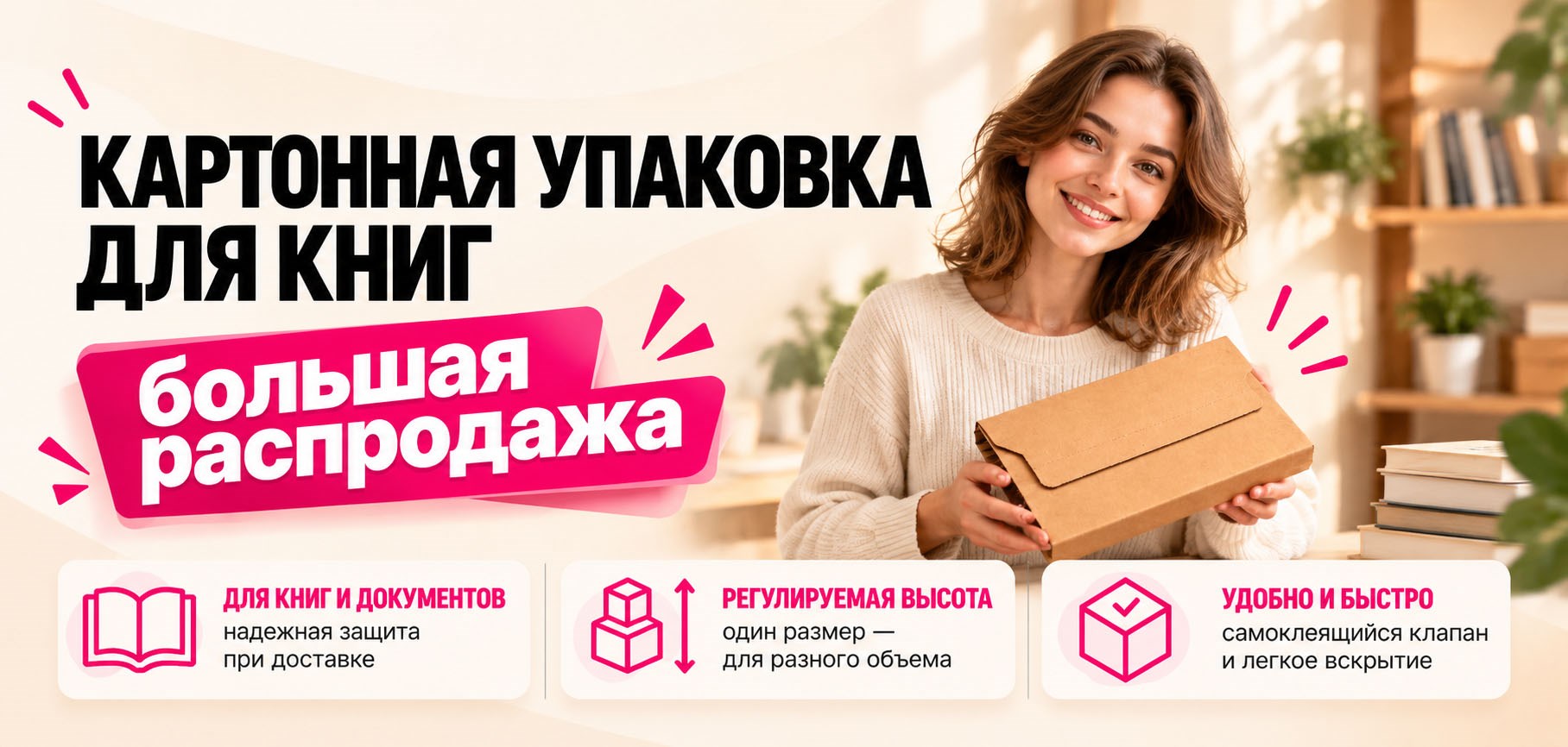 распродажа упаковки для книг