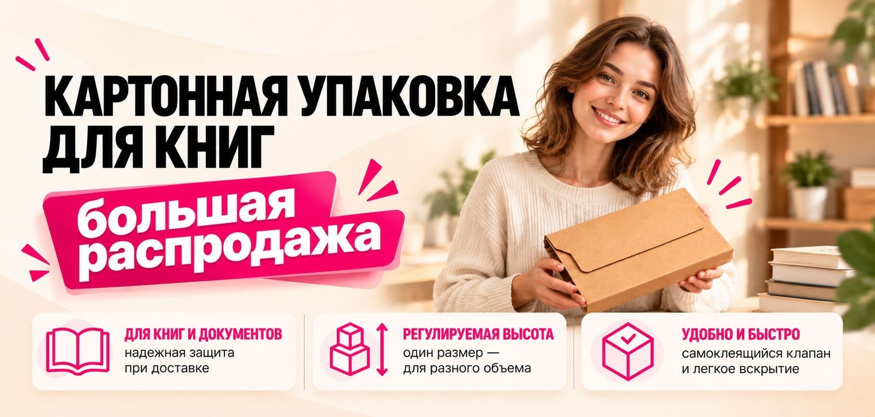 распродажа упаковки для книг