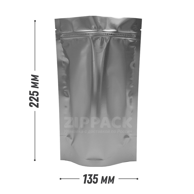 ДОЙ-ПАКЕТ МАТОВЫЙ 135х225 мм металлизированный с замком zip-lock D2510 - фото 15405