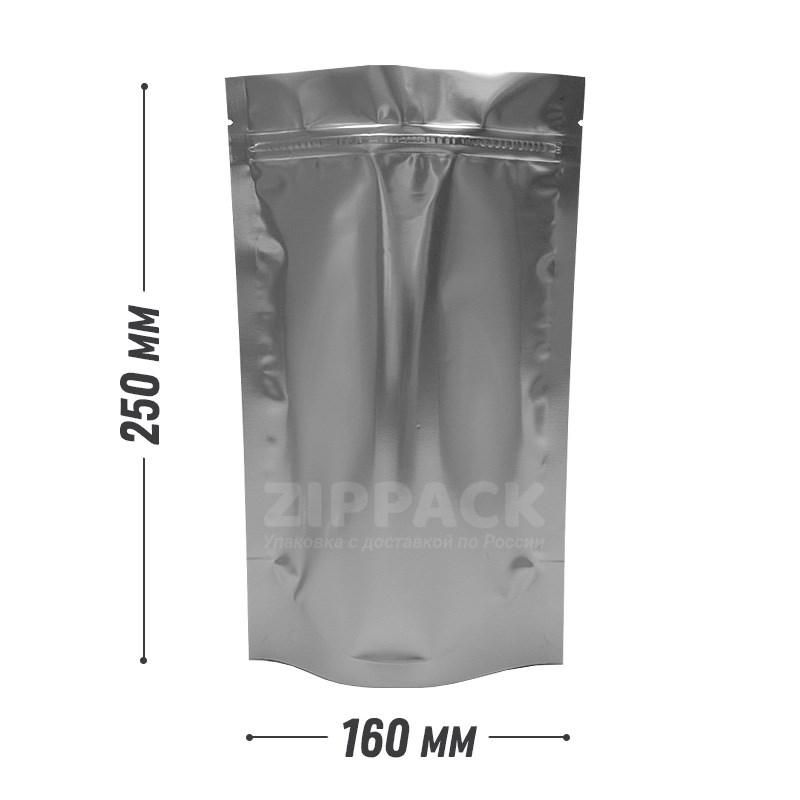 ДОЙ-ПАКЕТ МАТОВЫЙ 160х250 мм металлизированный с замком zip-lock D2530 - фото 15423