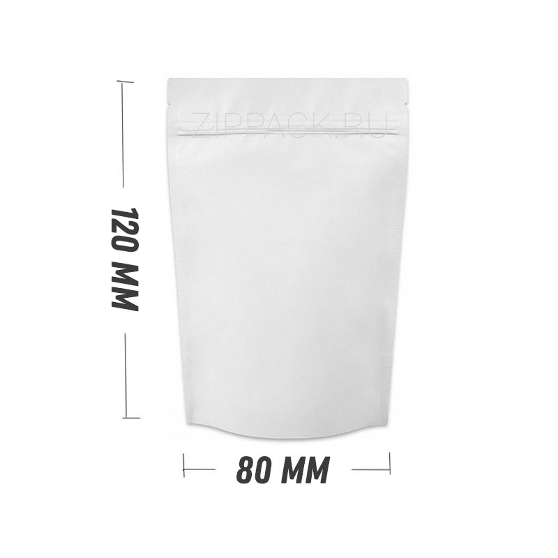 БЕЛЫЙ МАТОВЫЙ ДОЙ-ПАКЕТ 80х120 мм | Металлизированный с замком zip-lock D2217 - фото 15518