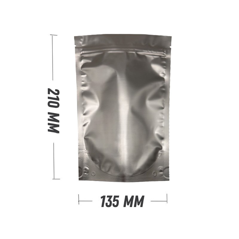 ДОЙ-ПАКЕТ СВЕТЛЫЙ МИНДАЛЬ 135х210 мм матовый металлизированный zip-lock D3045 - фото 15561