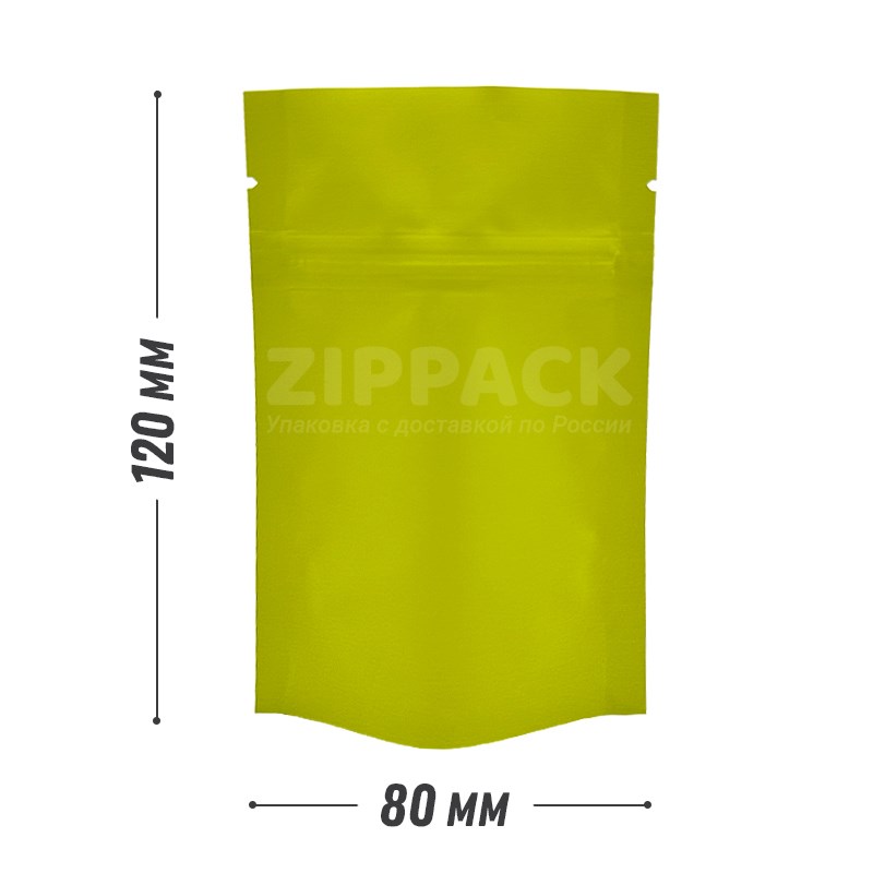 САЛАТОВЫЙ DOY-PACK 80х120 мм | Матовый с замком zip-lock D3015 - фото 15564