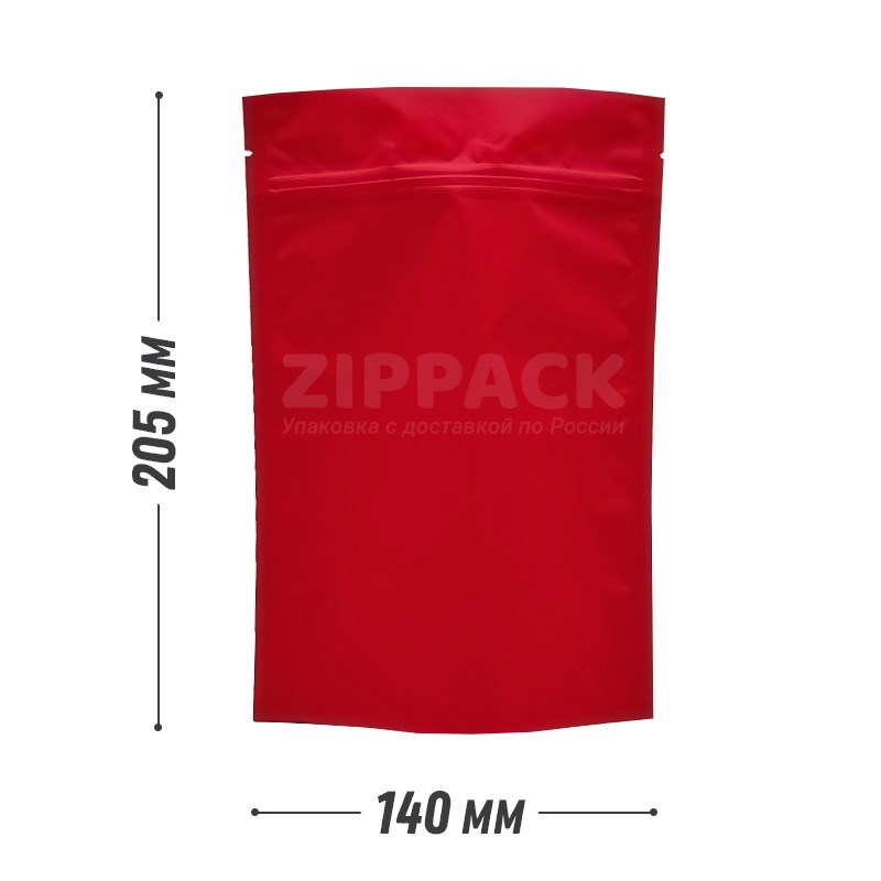 КРАСНЫЙ DOY-PACK 140х205 мм | Матовый с замком zip-lock D3201 - фото 15569