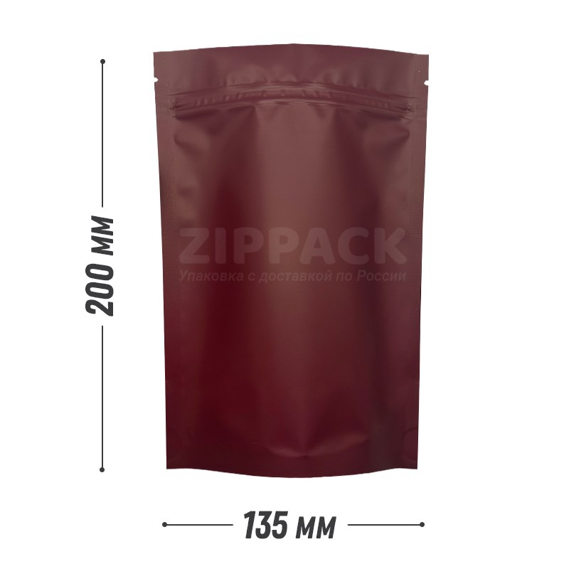 БОРДОВЫЙ DOY-PACK 135х200 мм | Матовый с замком zip-lock D3210 - фото 15641