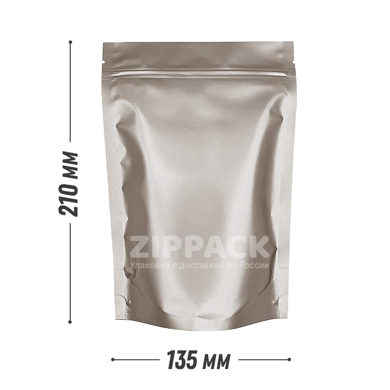 ДОЙ-ПАКЕТ СВЕТЛЫЙ МИНДАЛЬ 135х210 мм матовый металлизированный zip-lock D3270 - фото 15945