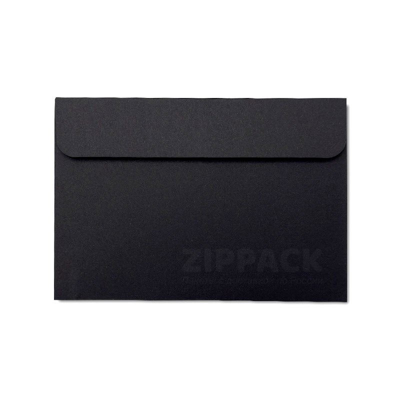 Конверт черный С6 114х162 мм | Матовый офсет 120 гр./м2 | Стрип-лента A514 - фото 16967