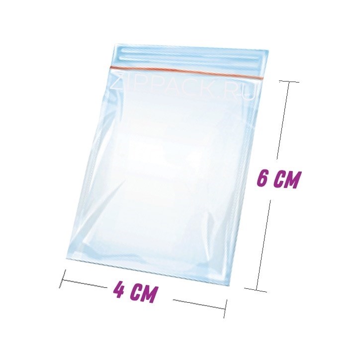 ZIP ПАКЕТ 4х6 см - 30 мкм с замком zip-lock ZIP30.4х6 - фото 17274