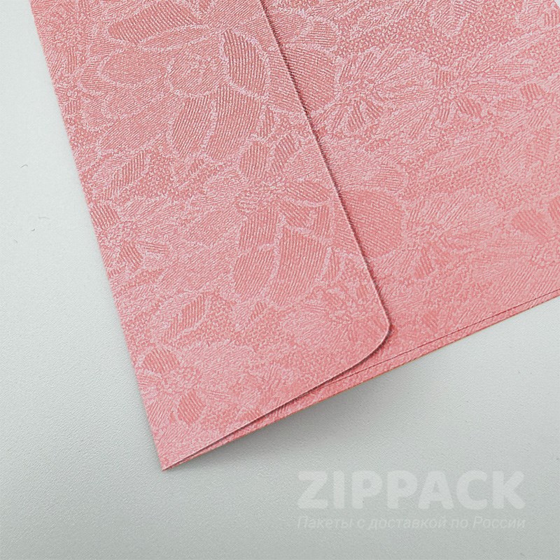 Конверт розовый металлик С6 114х162 мм | 120 г/м² | С рисунком цветы FLOW-C6-26 - фото 17888