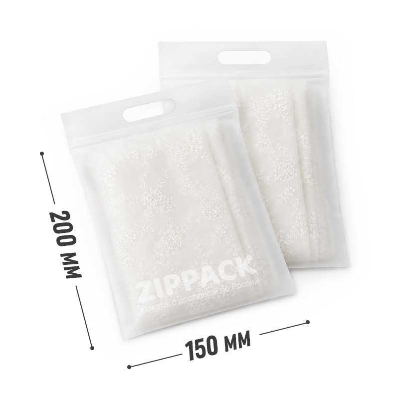 ZIP-LOCK ПАКЕТ 150х200 мм С РУЧКОЙ | полупрозрачный eva 70 мкм ZIP150/200/R - фото 18482