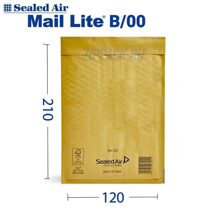 MAIL LITE GOLD B/00, почтовый крафт пакет с воздушной подушкой - фото 6571