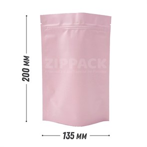 РОЗОВЫЙ ПАКЕТ ДОЙ-ПАК 135*200+40мм матовый zip-lock