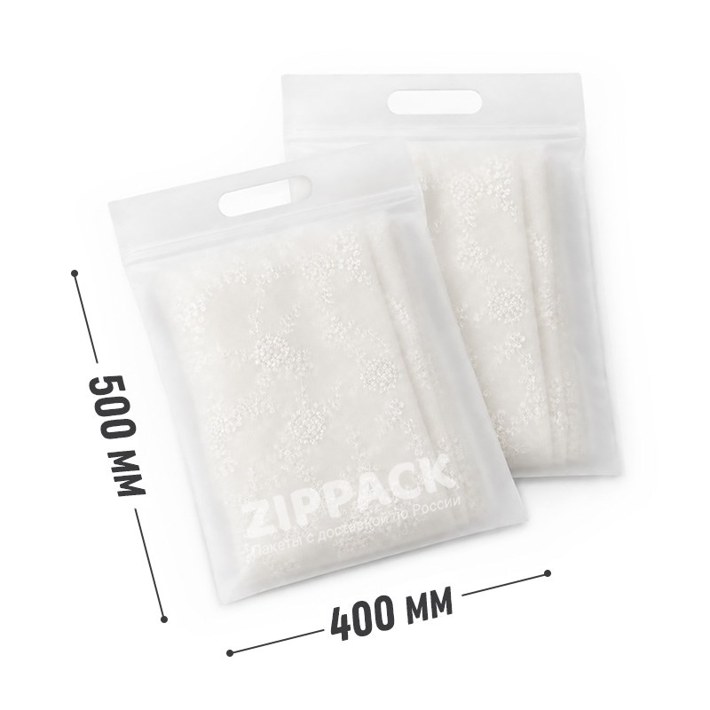 ZIP-LOCK ПАКЕТ 400х500 мм С РУЧКОЙ | полупрозрачный eva 70 мкм ZIP400/500/R